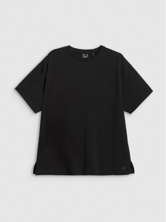 4F 4F T-Shirt BASIC+ Czarny Loose Fit