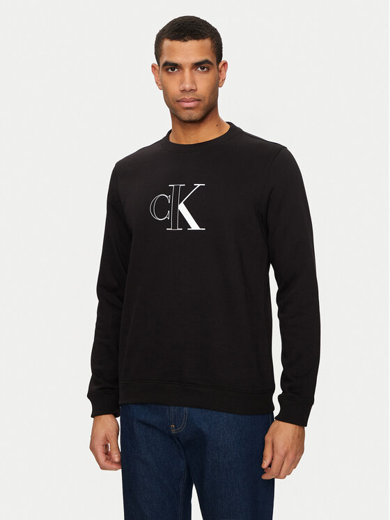 Calvin Klein Jeans Mikina Monologo J30J326034 Čierna Regular Fit