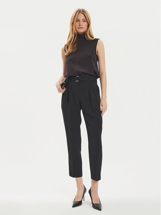 BOSS Boss Riidest püksid Tapiah 50490037 Must Regular Fit