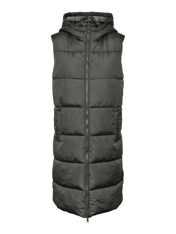 Pieces Pieces Bezrękawnik 17117414 Khaki Regular Fit