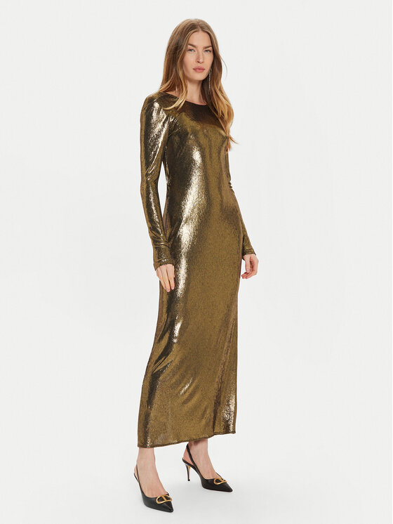 TWINSET TWINSET Rochie cocktail 242TT2360 Auriu Slim Fit