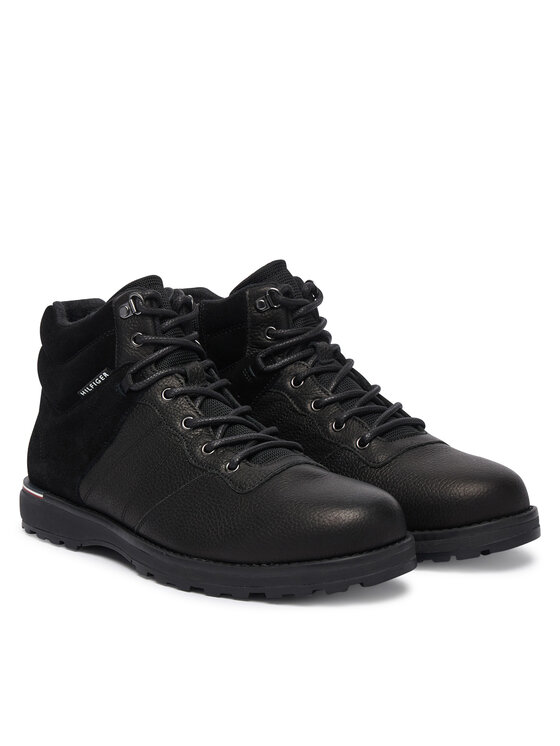 Tommy Hilfiger Tommy Hilfiger Μποτίνια Corporate Outdoor Warm Lth Boot FM0FM05991 Μαύρο