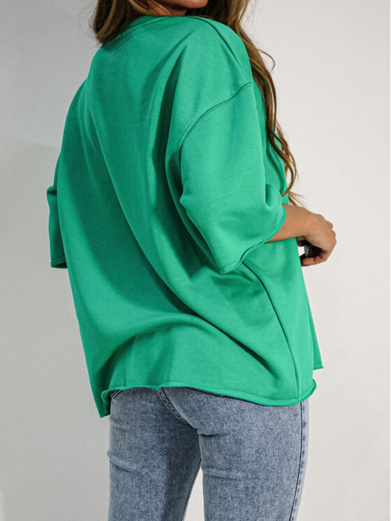 LilaLou LilaLou T-Shirt Butterfly Zielony Oversize