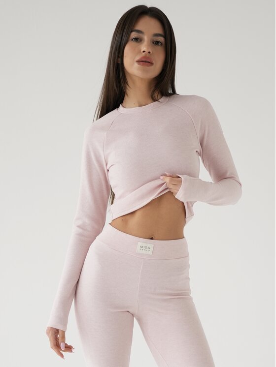 MissDenim MissDenim Longsleeve Cozy Różowy Second Skin Fit