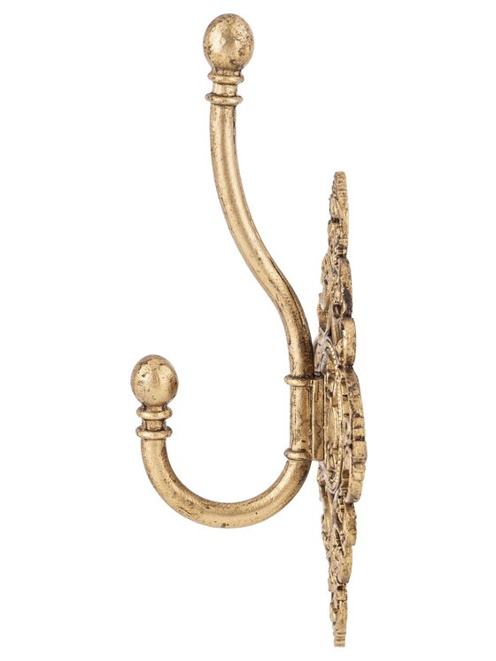 MIAhome MIAhome Wieszak ścienny metalowy 16x8x5 cm GANSO pojedynczy Złoty