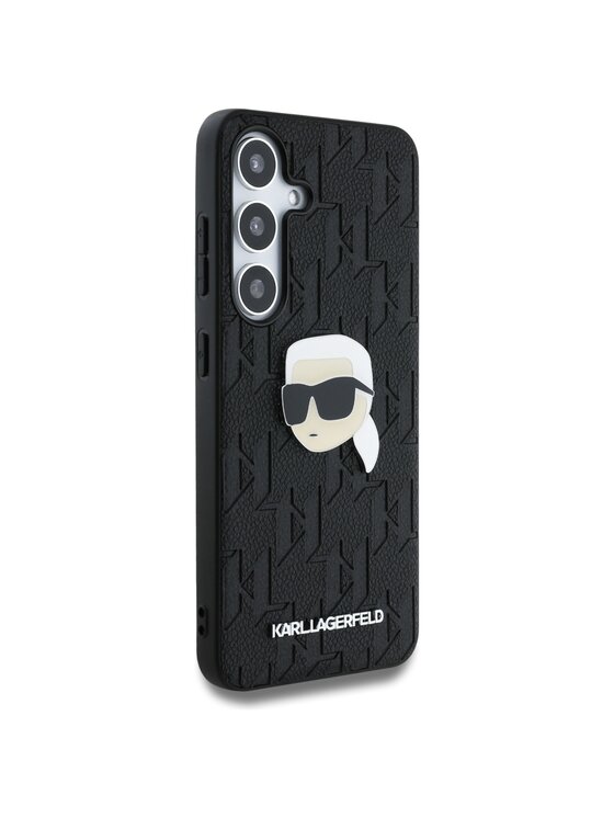 KARL LAGERFELD KARL LAGERFELD Etui na telefon Leather Monogram Pin Logo Karl Head Czarny