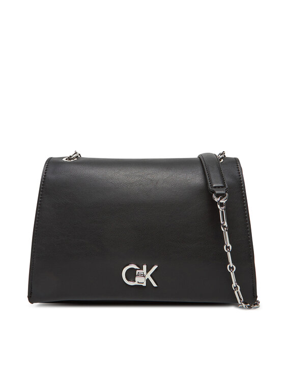 Geantă Calvin Klein Re-Lock Medium Chain LV04F3104G Negru
