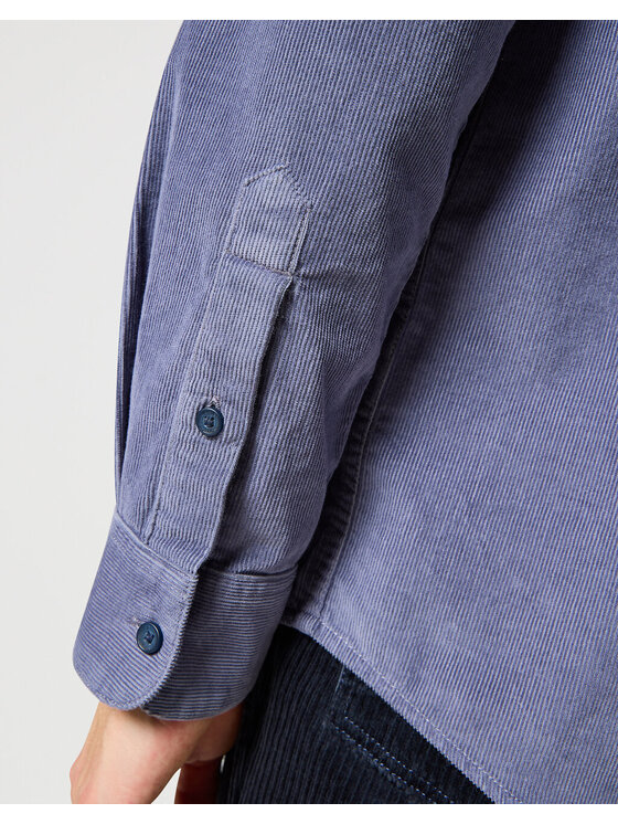 Wrangler Wrangler Koszula 1 PKT CORDUROY SHIRT Niebieski Regular Fit