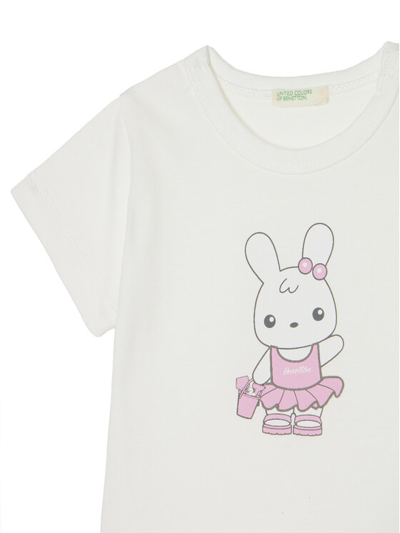 United Colors Of Benetton United Colors Of Benetton Komplet t-shirt i spodenki 35ZEAK013 Różowy Regular Fit