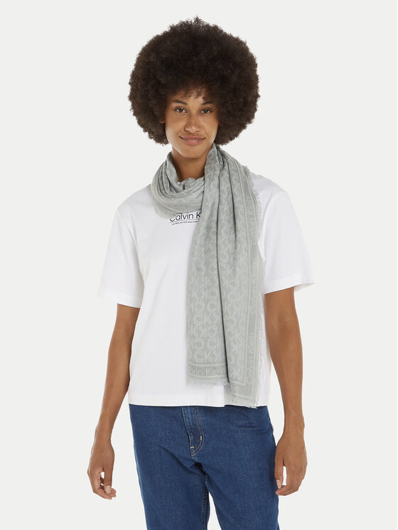 Calvin Klein Calvin Klein Φουλάρι Monogram Jacquard K60K608779 Γκρι