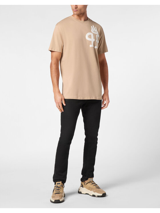 PHILIPP PLEIN PHILIPP PLEIN T-Shirt 9417 Beżowy Regular Fit