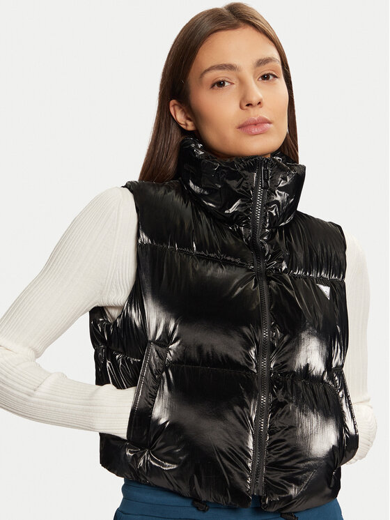 Guess Guess Αμάνικο Μπουφάν V5RL00 WGUJ0 Μαύρο Regular Fit