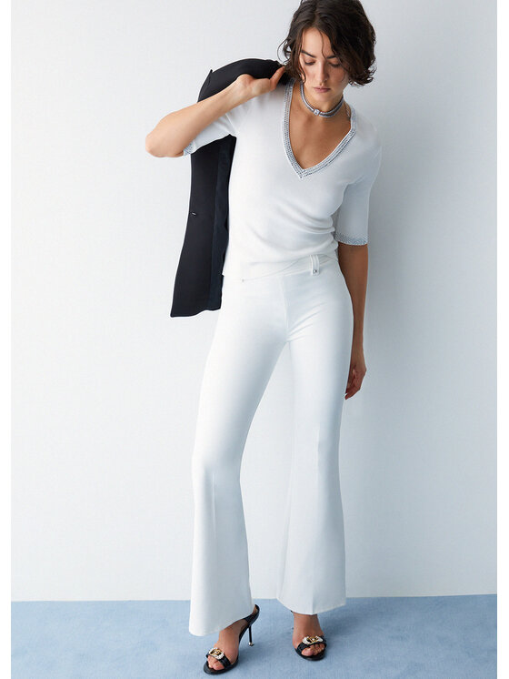 Liu Jo Liu Jo Pantalone da abito WA6120T2527X0727 Bianco Regular Fit