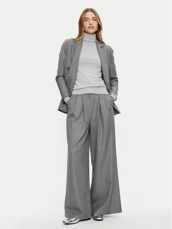 Haveone Haveone Kalhoty z materiálu PVI-M061 Šedá Regular Fit