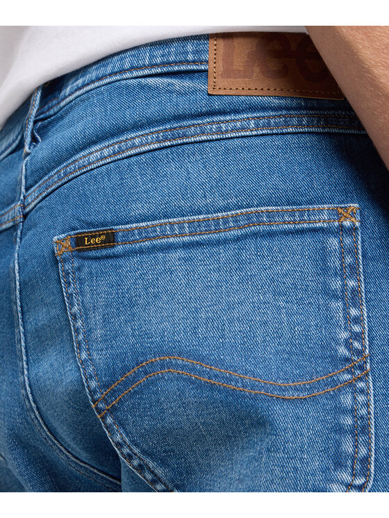 Lee Lee Szorty jeansowe 112363705 Niebieski Regular Fit