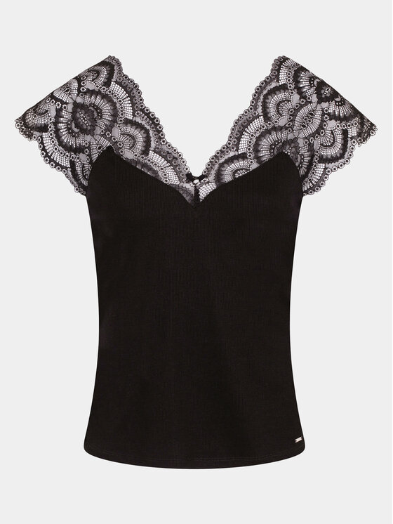 Morgan Morgan Bluse 222-DELO Schwarz Regular Fit