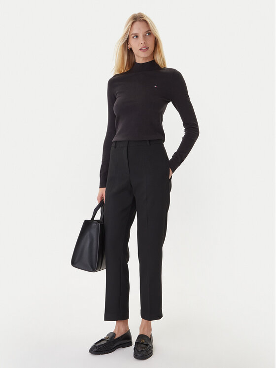 Tommy Hilfiger Tommy Hilfiger Παντελόνι υφασμάτινο WW0WW48355 Μαύρο Straight Fit