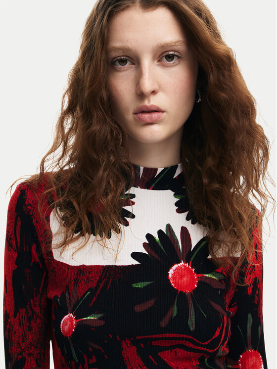 Desigual Desigual Vestito da giorno Nantes Lacroix 24WWVK29 Rosso Slim Fit