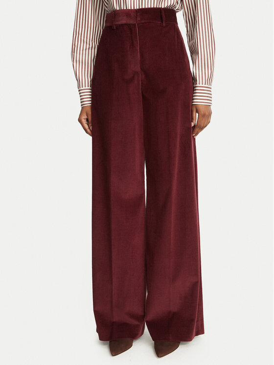 Weekend Max Mara Weekend Max Mara Riidest püksid Tania 2625136012 Bordoopunane Regular Fit