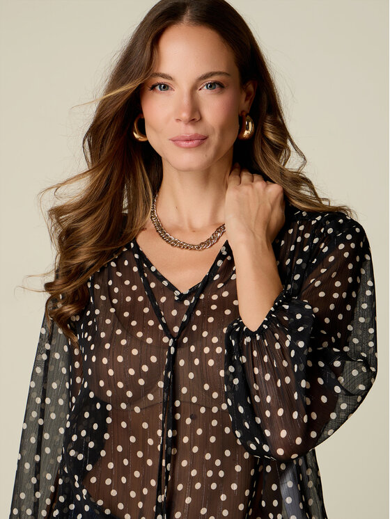 Oltre Oltre Bluzka 2143J000939N0Z3 Czarny Regular Fit