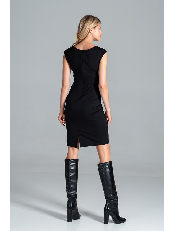 FIGL FIGL Sukienka M834 Czarny Slim Fit
