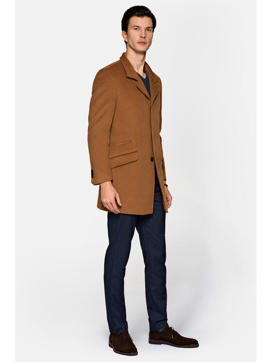 Lancerto Lancerto Płaszcz przejściowy Maryport Brązowy Regular Fit