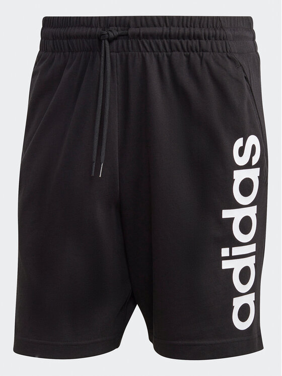 adidas adidas Pantaloncini sportivi AEROREADY Essentials Single Jersey Linear Logo Shorts IC0062 Nero Regular Fit