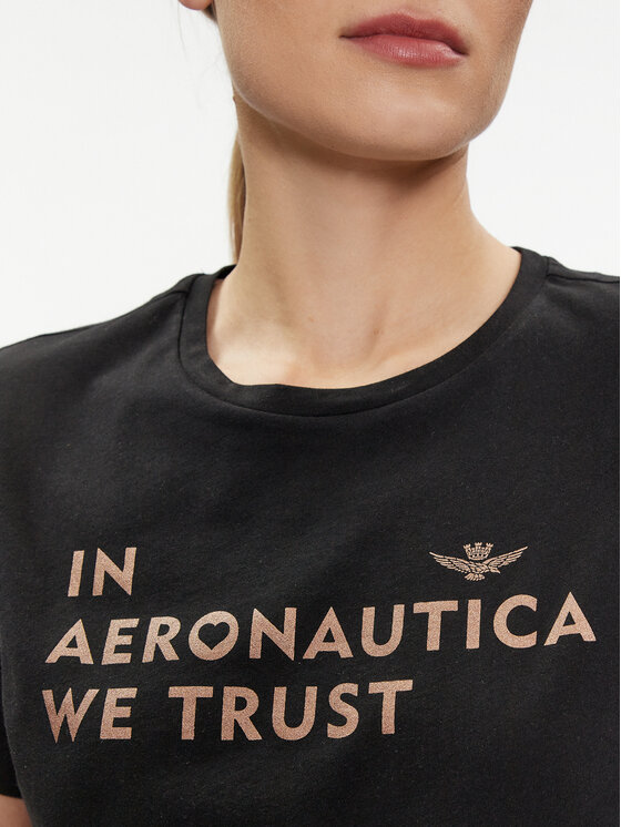 Aeronautica Militare Aeronautica Militare T-Shirt 241TS2233DJ510 Černá Regular Fit