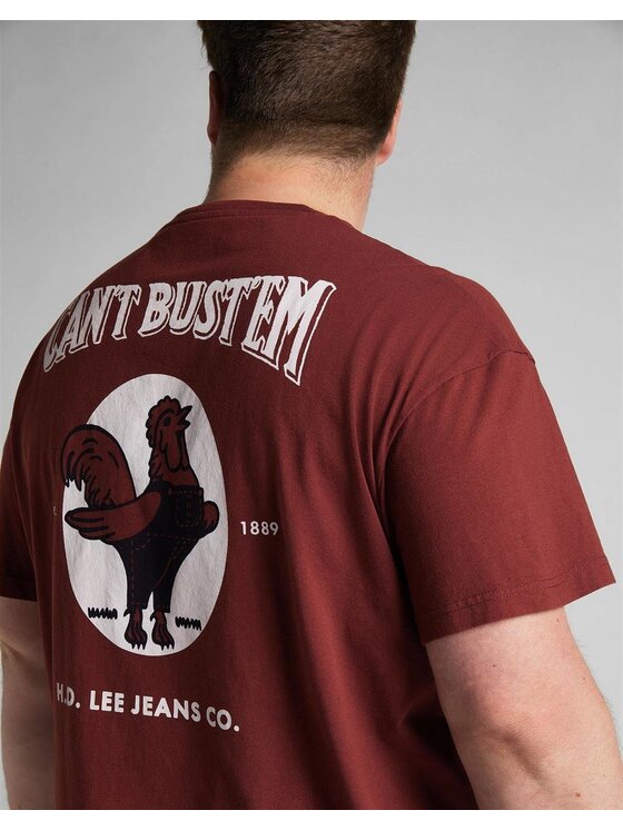 Lee Lee T-Shirt SS CANT BUSTEM TEE Czerwony Regular Fit