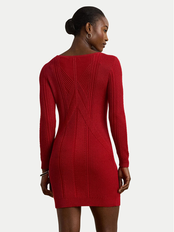 LAUREN RALPH LAUREN LAUREN RALPH LAUREN Sukienka dzianinowa 200971346001 Czerwony Slim Fit