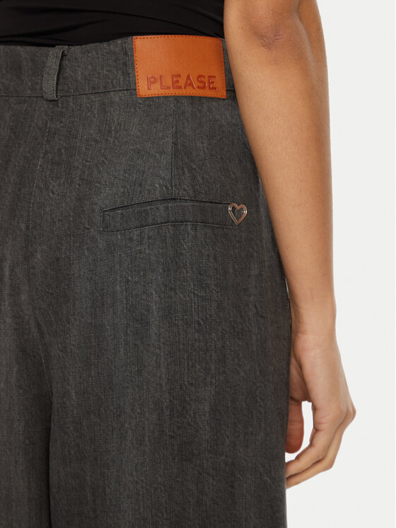 Please Please Spodnie materiałowe P3BLCXCC10 Szary Wide Leg