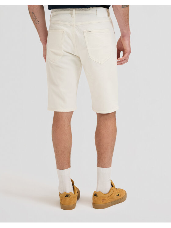 Lee Lee Szorty jeansowe 5 POCKET SHORT Biały Straight Leg