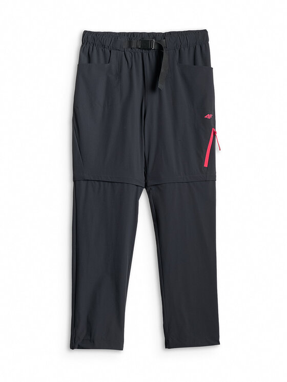 4F 4F Spodnie outdoor TREKKING Czarny Regular Fit
