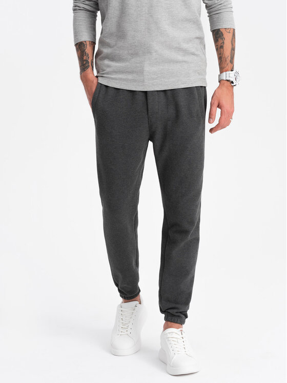 Ombre Ombre Teplákové kalhoty OM-PASK-0143 Šedá Carrot Fit
