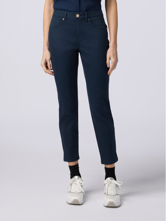 Oltre Oltre Pantaloni di tessuto P784R008237N034 Blu Skin Fit