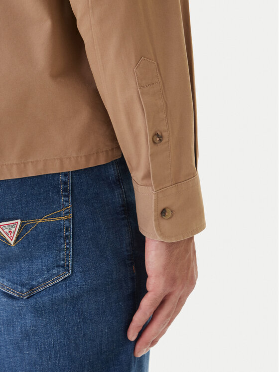 Guess Jeans Guess Jeans Košile M6RH60 WJ921 Hnědá Boxy Fit
