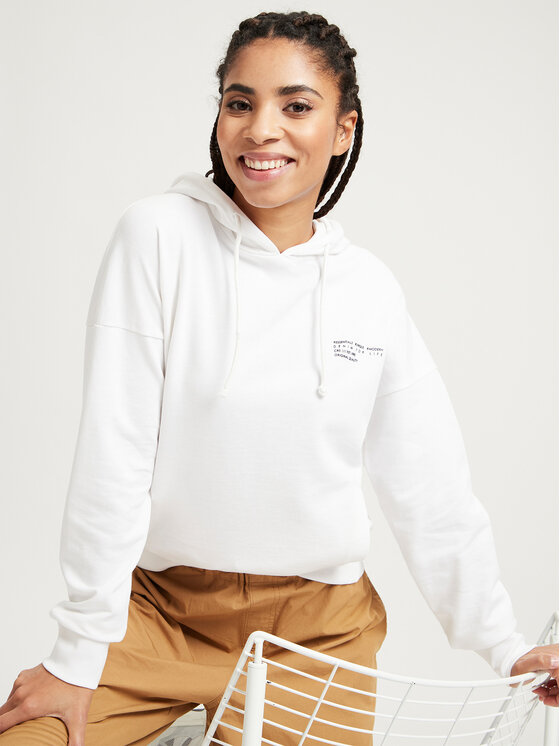 Cross Jeans Cross Jeans Bluza 65415-252 Biały Hoodie Fit