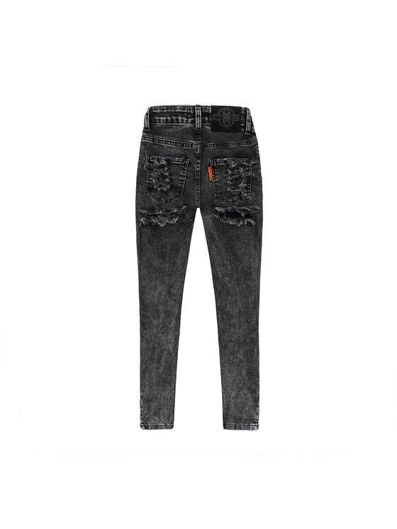 MissDenim MissDenim Spodnie damskie Zip Leg Szary Skinny Fit