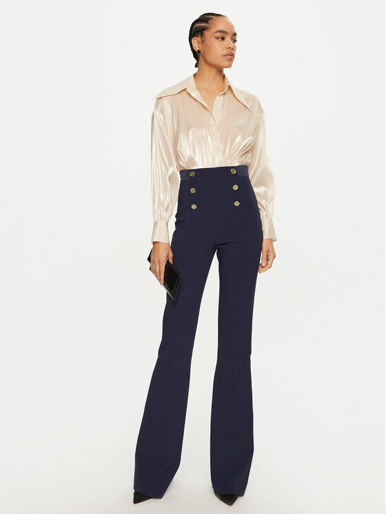 Elisabetta Franchi Elisabetta Franchi Spodnie materiałowe PA-050-47E2-V860 Granatowy Regular Fit