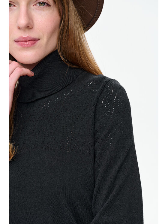 blue shadow blue shadow Sweter Tonia Czarny Regular Fit