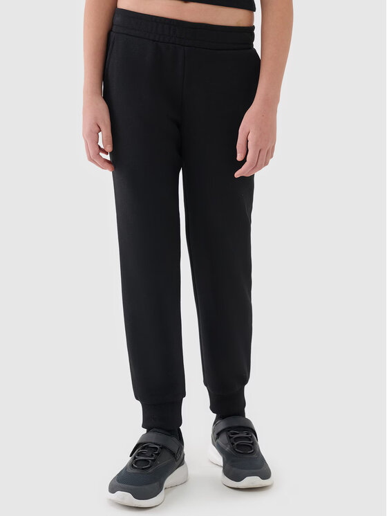4F 4F Teplákové kalhoty 4FJWSS25TTROF1099-20S Černá Regular Fit