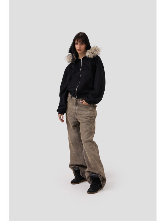 2005 2005 Bluza Fur Czarny Oversize