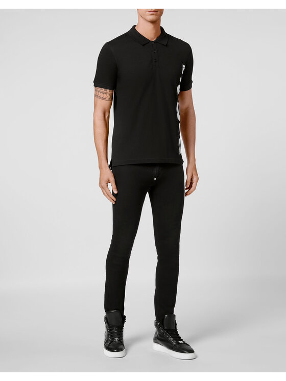 PHILIPP PLEIN PHILIPP PLEIN Polo 6277 Czarny Slim Fit