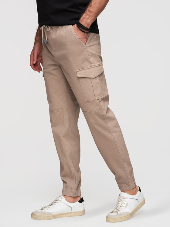 Ombre Ombre Joggery OM-PAJO-0290 Beżowy Regular Fit