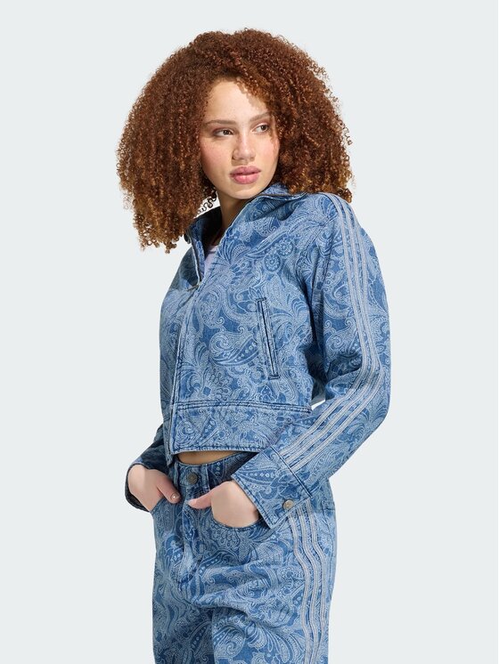 adidas adidas Τζιν μπουφάν Liberty London Firebird Denim Tracktop KR6674 Μπλε Regular Fit