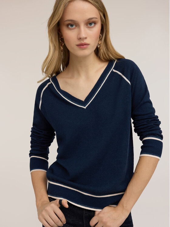 Motivi Motivi Sweter M470W004181N0Z4 Niebieski Regular Fit