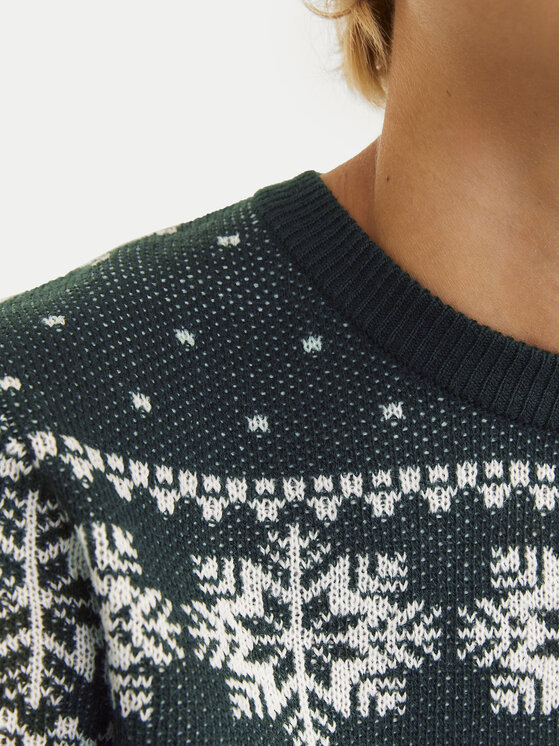 Jack & Jones Junior Jack & Jones Junior Svetr Xmas Gabriel 12267436 Zelená Regular Fit