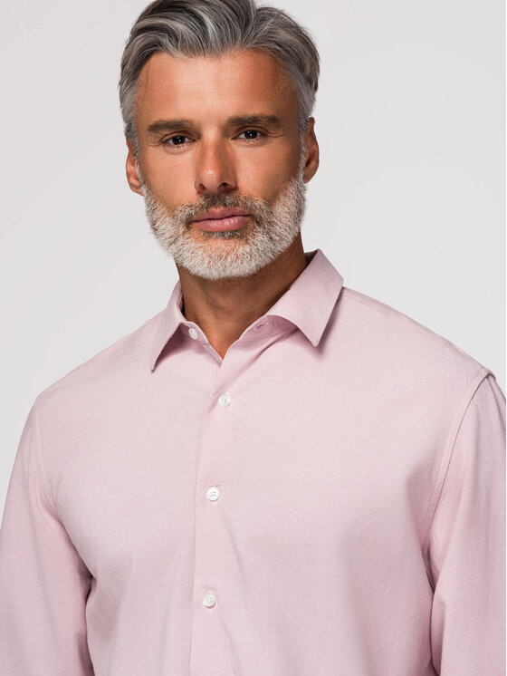 Ombre Ombre Koszula OM-SHCS-0190 Różowy jasny Regular Fit