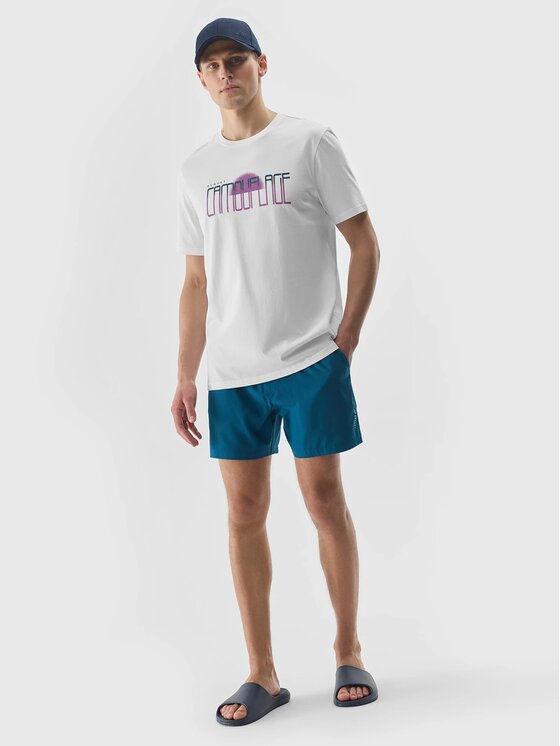 4F 4F T-Shirt 4FWSS24 TTSHM1288 10S BIAŁY M Biały Regular Fit
