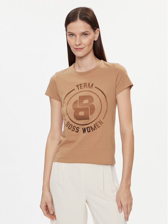 BOSS Boss T-särk 50514738 Beež Regular Fit